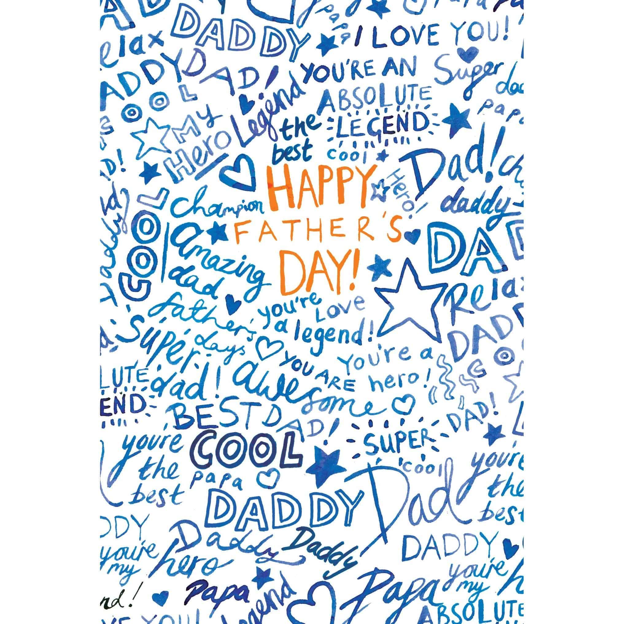 Handwritten Father's Day card from Pictura featuring a heartfelt message for dad, with decorative floral accents.